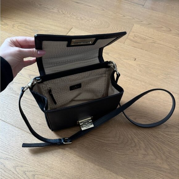 Kate Spade Black Leather & Suede Magnolia Park Suede Laurel Crossbody Bag - EUC - Picture 7 of 11